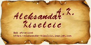 Aleksandar Kiselčić vizit kartica